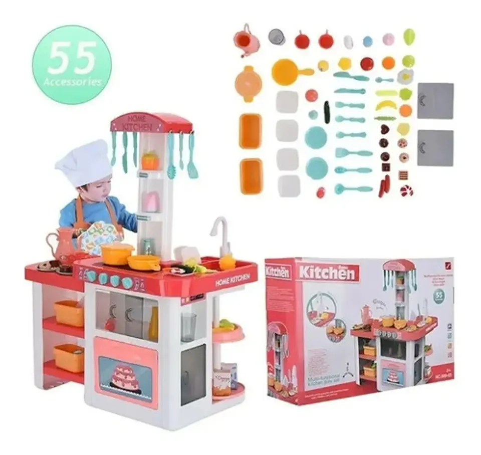 Cocina Infantil De Juguete Con Nevera Y Lavaplatos Agua 2