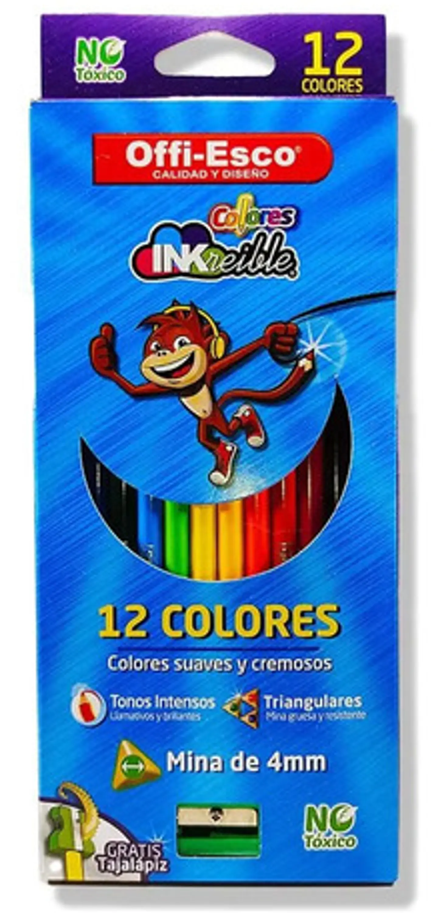 Lápices De Colores Offi Esco Triangulares 12 Unidades Multicolor 2