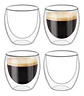 Shot Taza Doble Pared Vidrio Borosilicato 80ml Café Te X4 - Miniatura 1