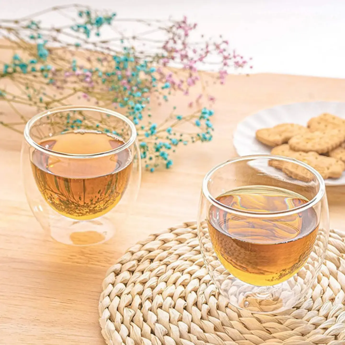 Shot Taza Doble Pared Vidrio Borosilicato 80ml Café Te X4 5