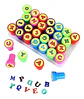 Set Sellos Infantiles 26 Letras Abecedario Colores Niños - Miniatura 1
