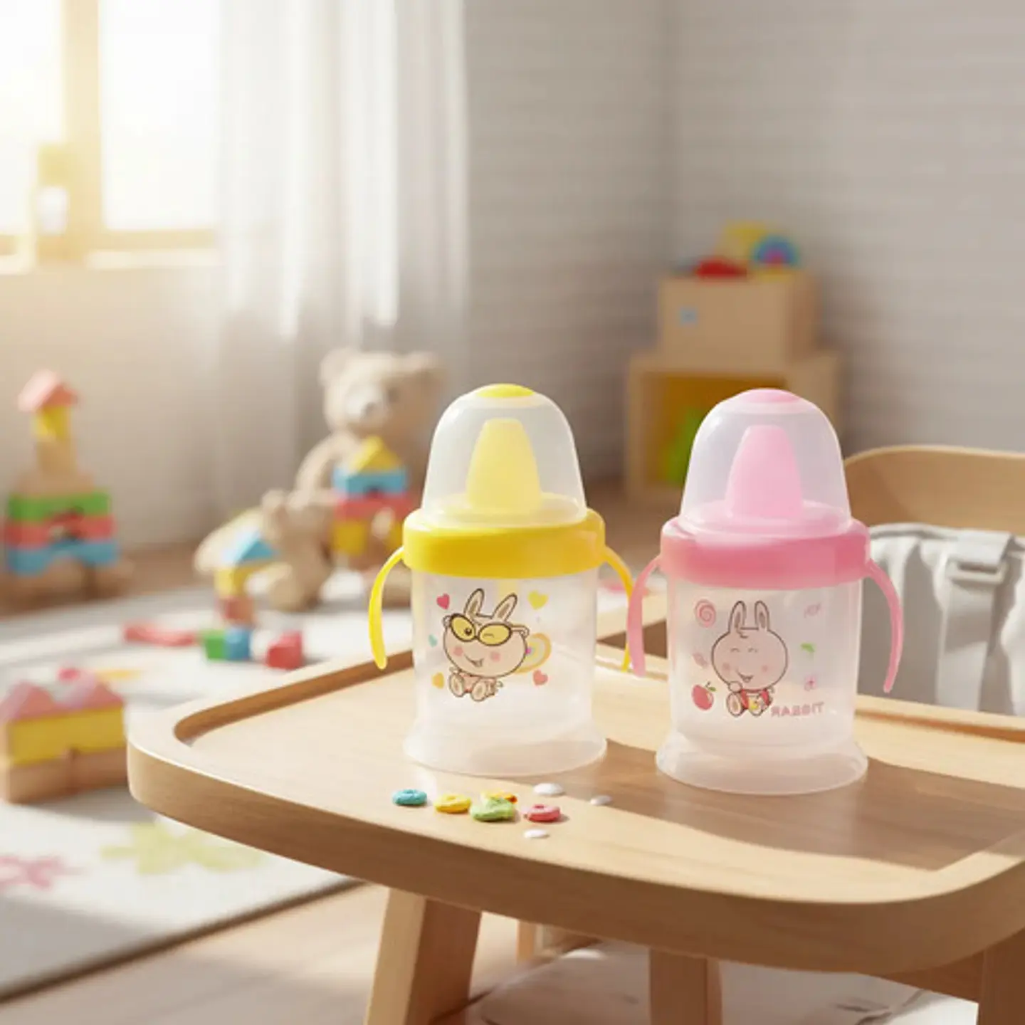 Vaso Tetero Infantil Boquilla De Plastico Vaso Entrenador 3