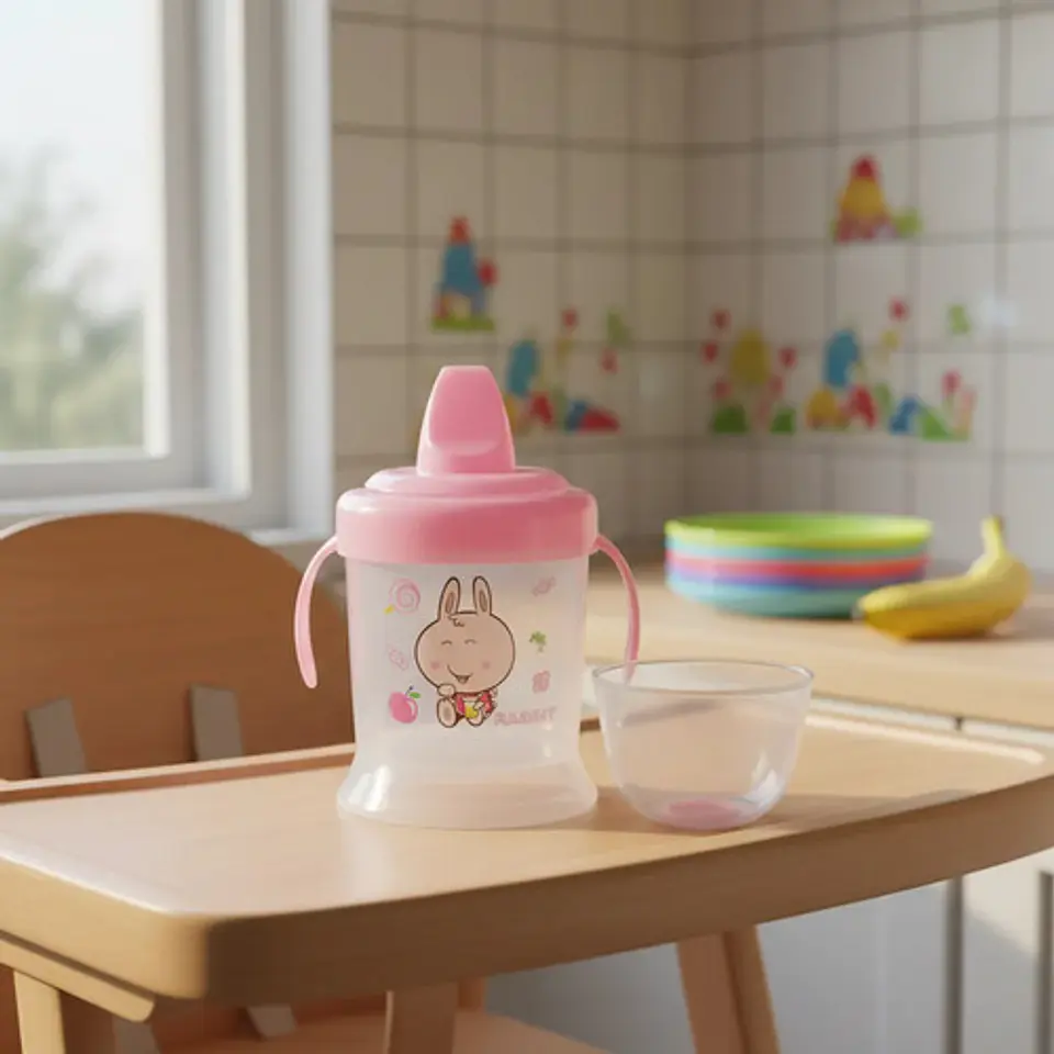 Vaso Tetero Infantil Boquilla De Plastico Vaso Entrenador 4