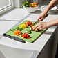 Tabla De Picar Plástica Verde Con Cuchillo Cocina 29cmx20cm - Miniatura 5