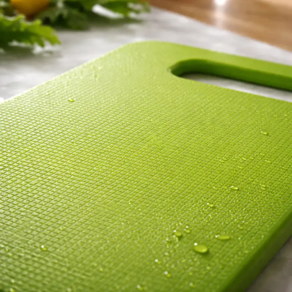 Tabla De Picar Plástica Verde Con Cuchillo Cocina 29cmx20cm 6