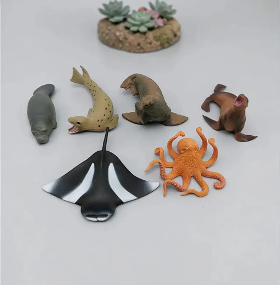 Animales Marinos X6 Macizos Medianos Fauna Bolsa 1