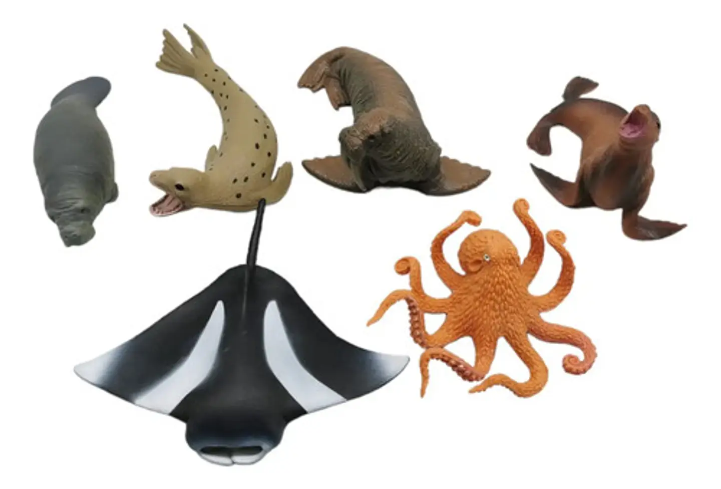 Animales Marinos X6 Macizos Medianos Fauna Bolsa 2