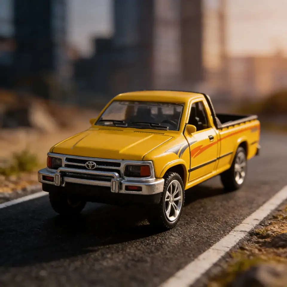 Camioneta Toyota Hilux A Escala 1:36 De Colección Metálica 4