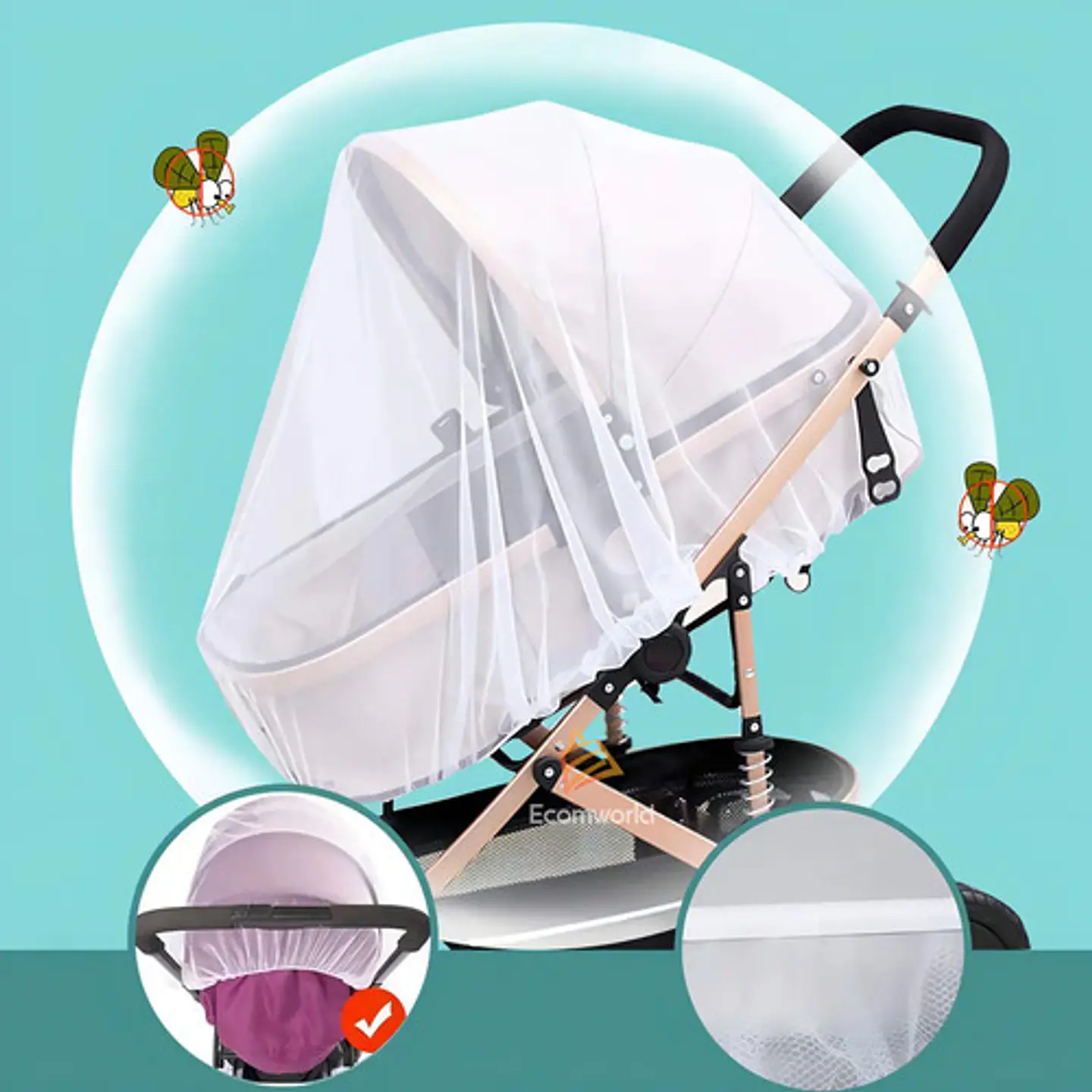 Genérica Bebes Mosquitero Para Coche 2022 De Paseo 6