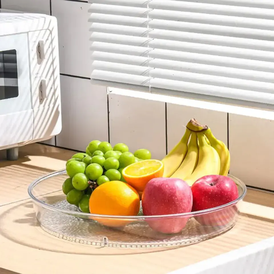 Bandeja Multiusos Transparente Antiderrame Servir Y Decorar Trasparente 2