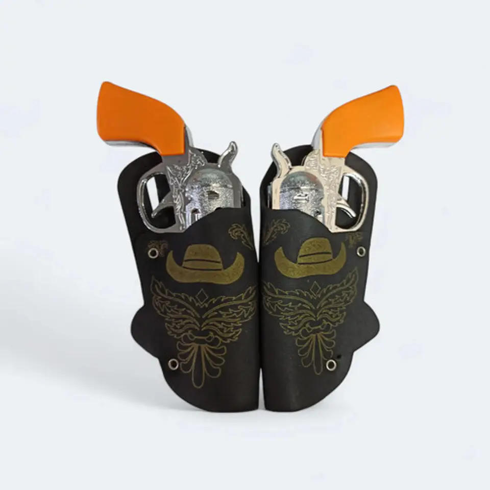 Set X 2 Pistolas Juguete +2 Fundas Vaquero Disfraz Haloween 2
