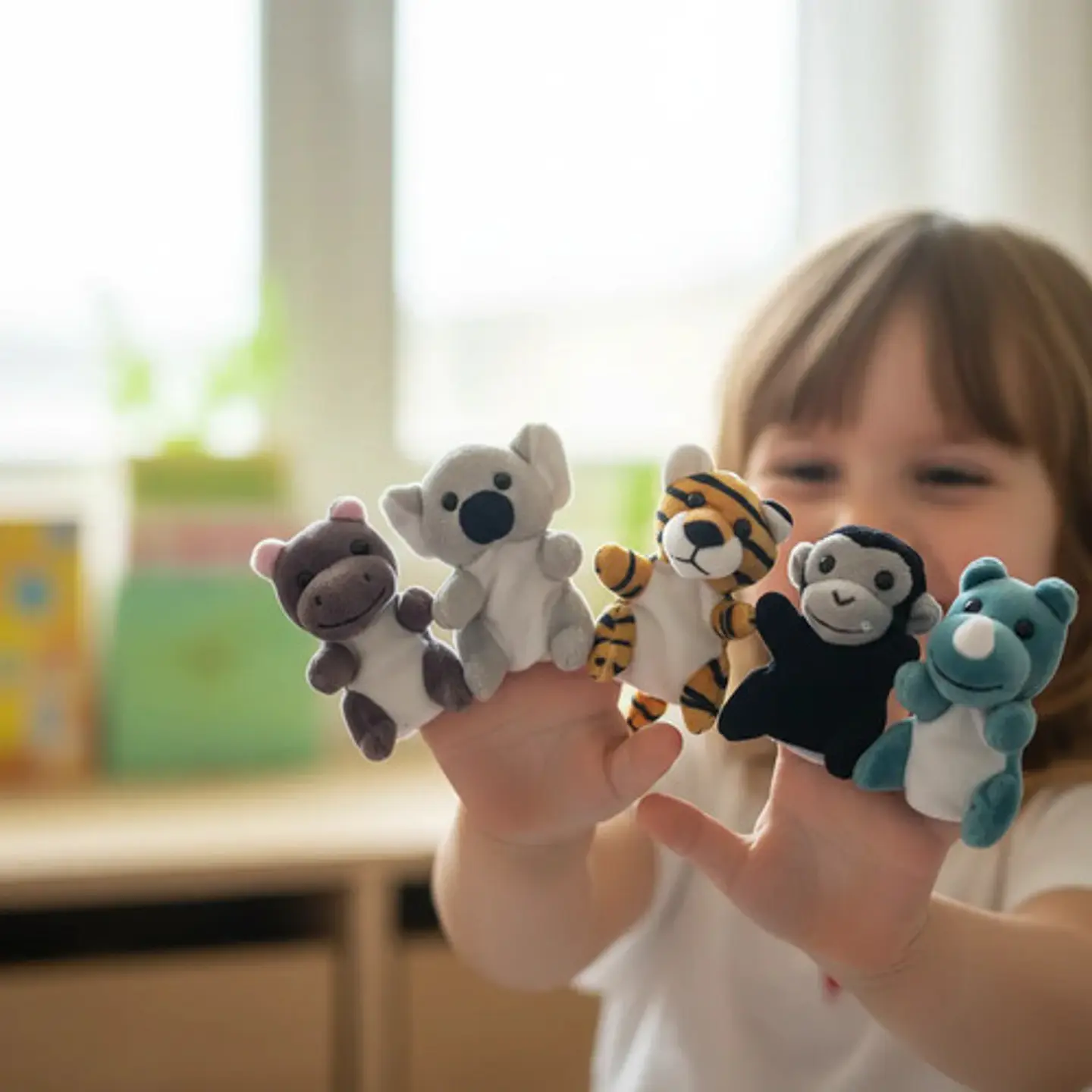 Títeres  Dedo Animales Variado Colección Selva   X 6und 1