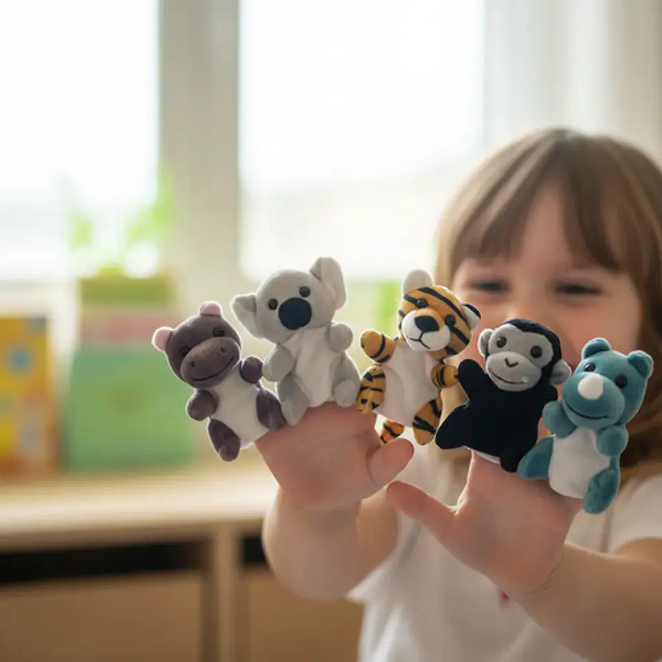 Títeres  Dedo Animales Variado Colección Selva   X 6und 1