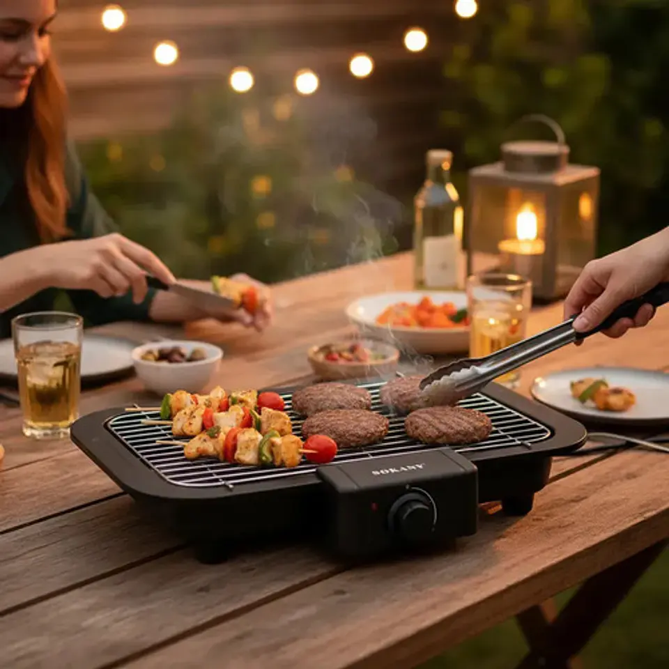 Parrilla Electrica 2200w Barbacoa Asador Mesa Bbq Sokany 2