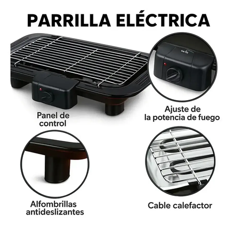Parrilla Electrica 2200w Barbacoa Asador Mesa Bbq Sokany 5