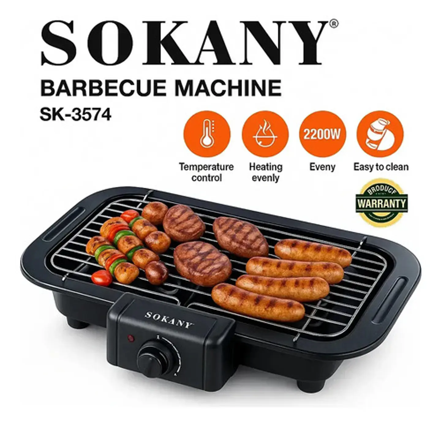 Parrilla Electrica 2200w Barbacoa Asador Mesa Bbq Sokany 6