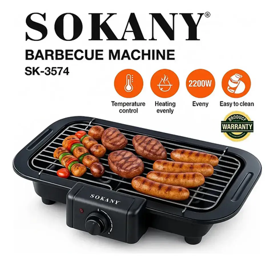 Parrilla Electrica 2200w Barbacoa Asador Mesa Bbq Sokany 6