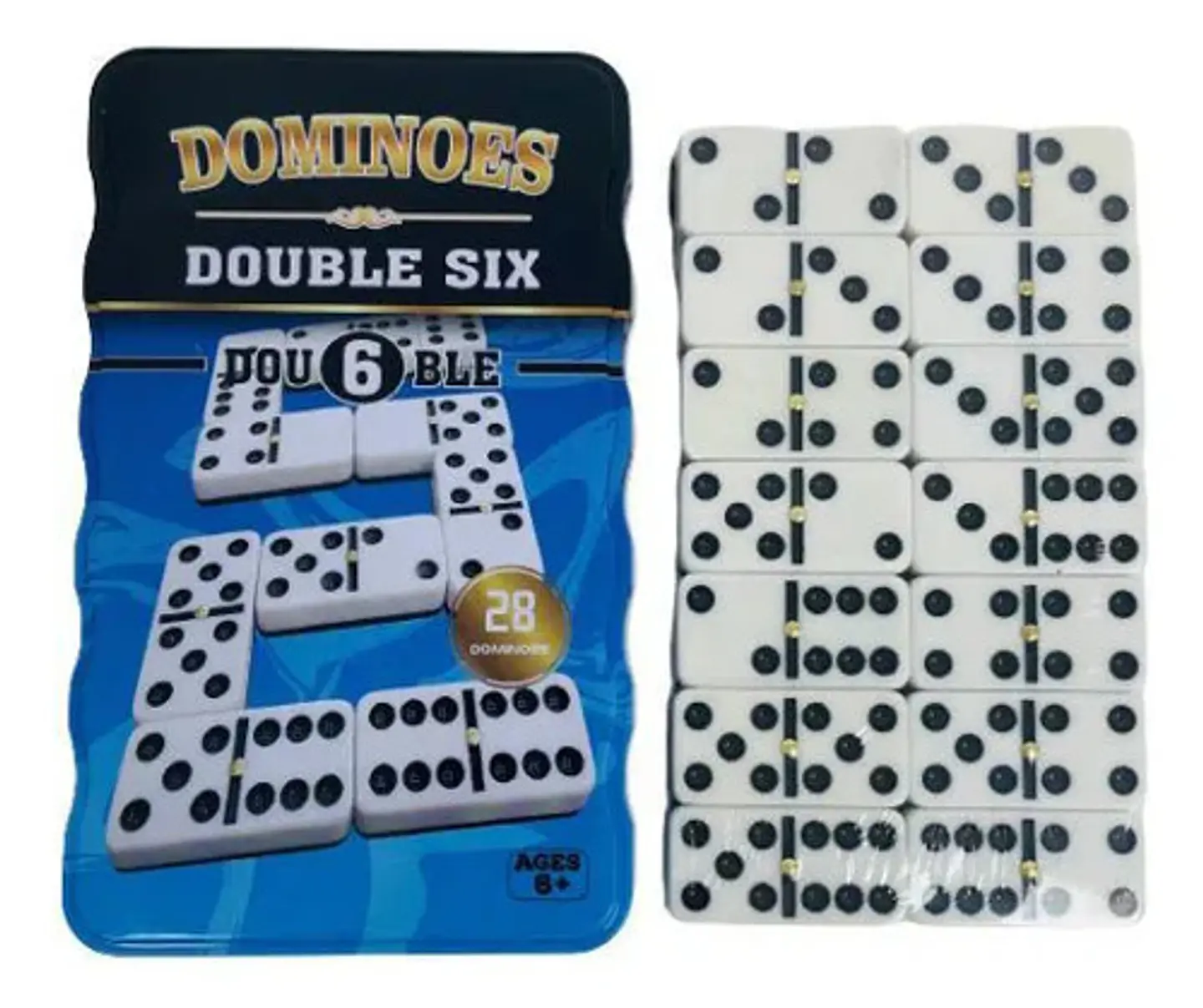 Juego De Dominó Doble 6 Profesional 28 Fichas Metálico 3