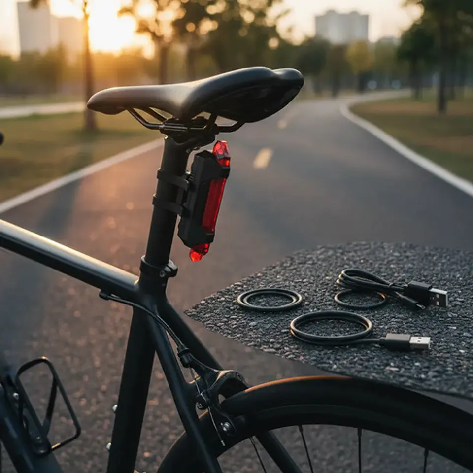 Luz Trasera Portátil Recargable Por Usb Para Bicicleta Cloud Red 1