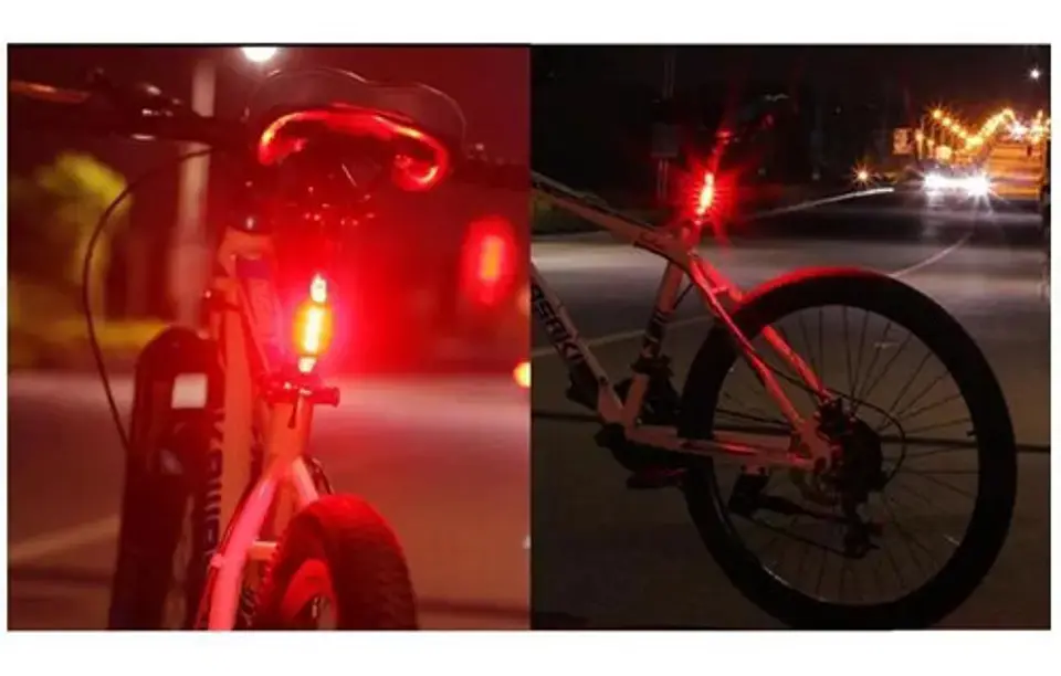 Luz Trasera Portátil Recargable Por Usb Para Bicicleta Cloud Red 4