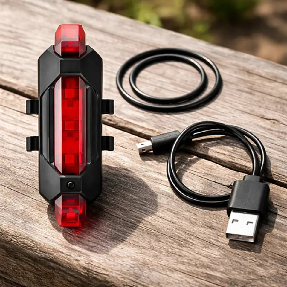 Luz Trasera Portátil Recargable Por Usb Para Bicicleta Cloud Red 5