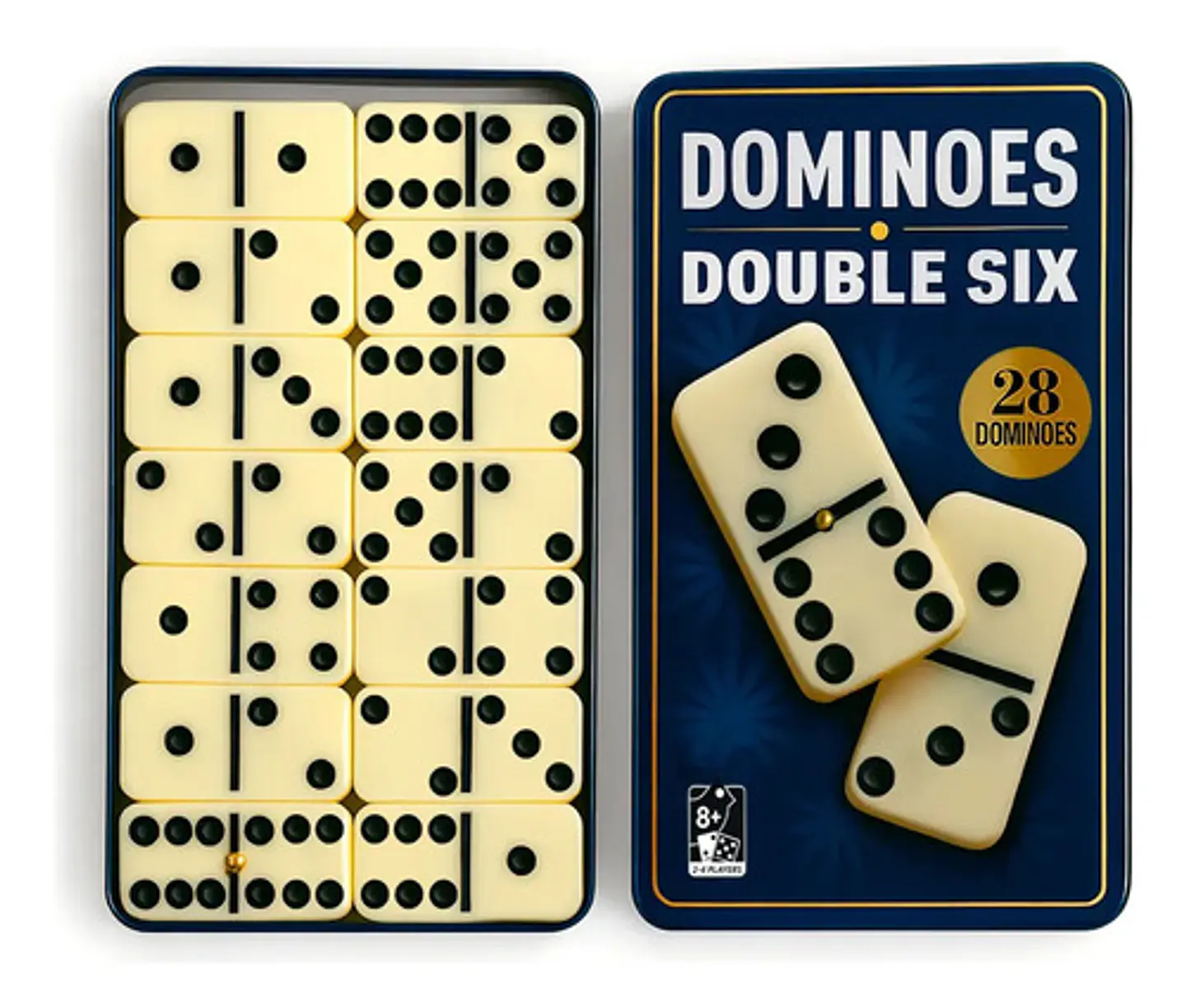 Juego De Mesa Dominó Doble Seis 28 Fichas Estuche Metálico 1