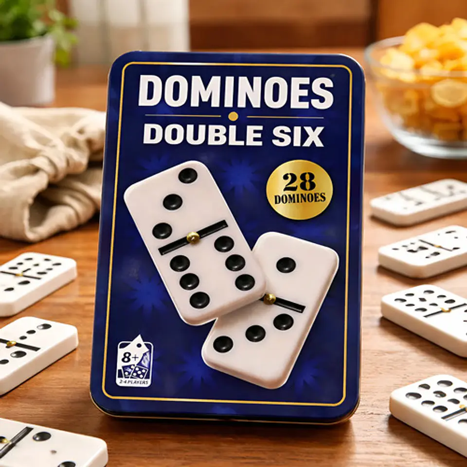 Juego De Mesa Dominó Doble Seis 28 Fichas Estuche Metálico 3