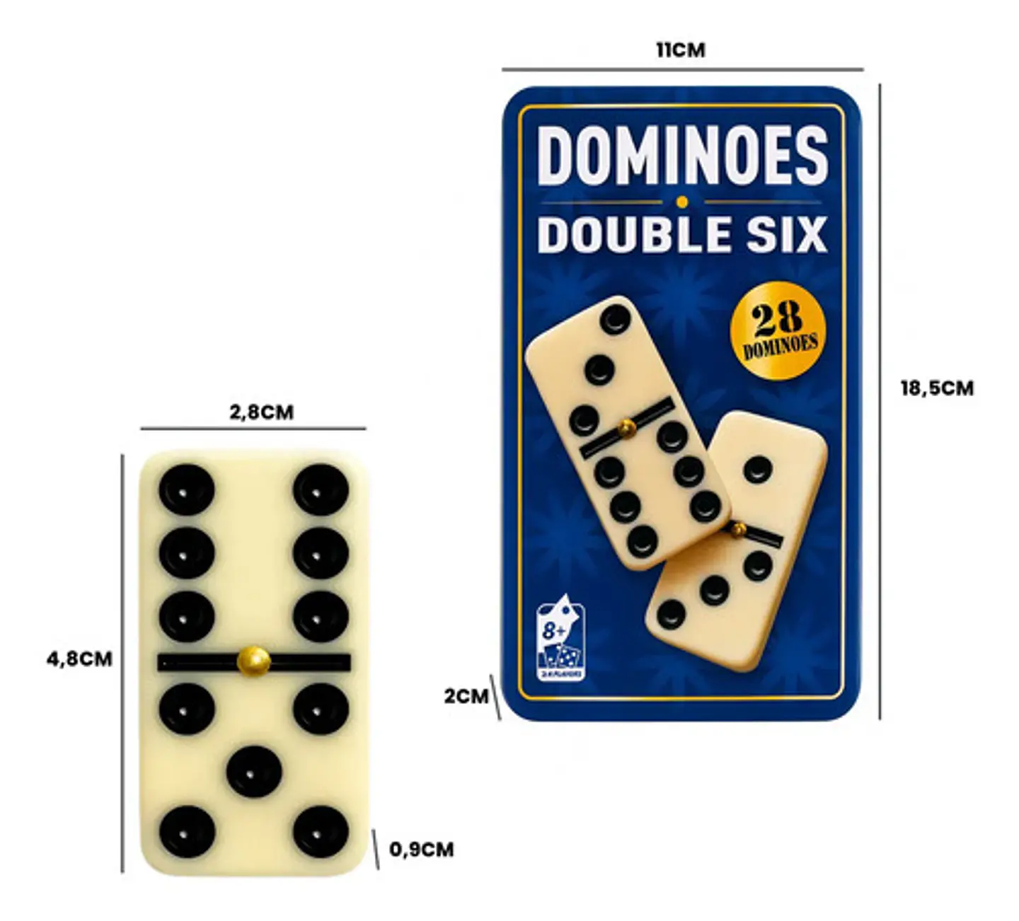 Juego De Mesa Dominó Doble Seis 28 Fichas Estuche Metálico 5