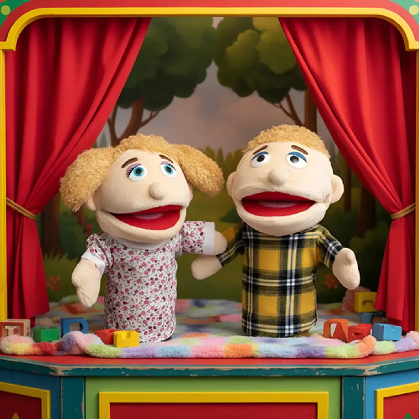 Títeres De Peluche De Mano Familia Papas Abuelos Hijos 5