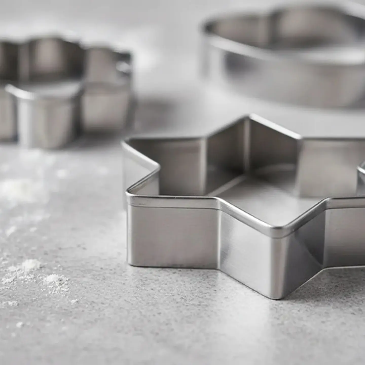 Cortadores De Galletas De Repostería De Acero Inoxidable Gris 6