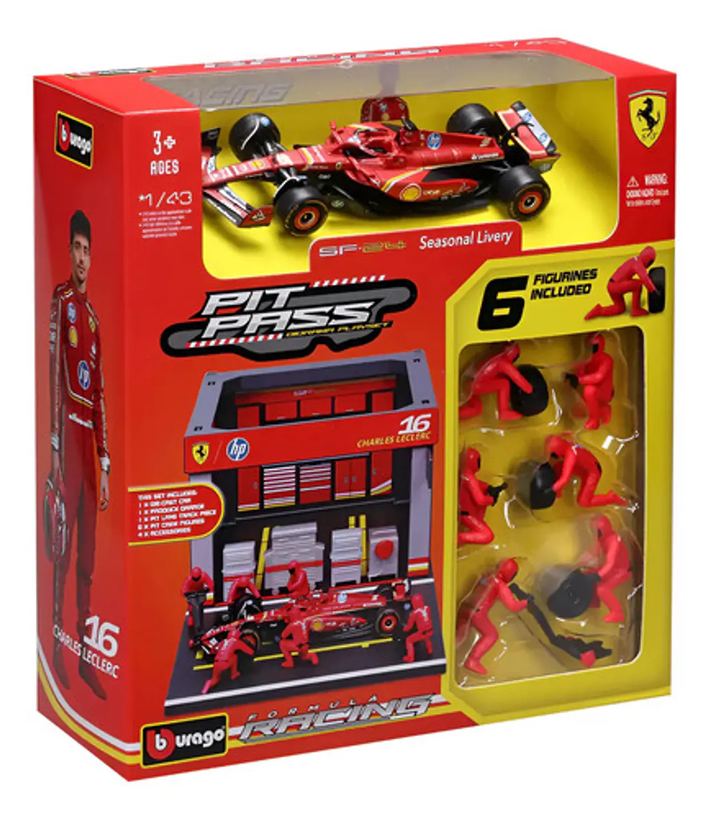 Diorama Miniatura De F1 Ferrari Sf-24 Pitstop 1:43 Bburago 3