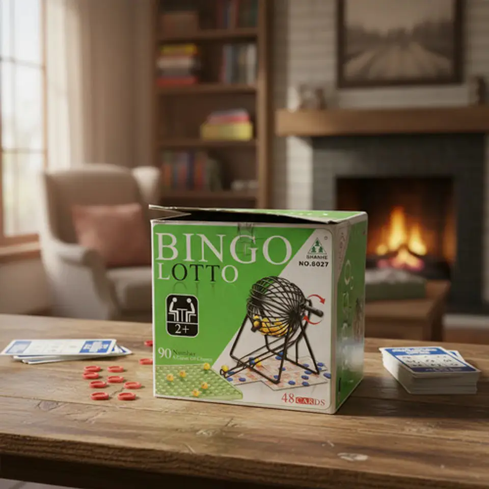 Juego De Mesa Bingo Lotto Con Balotera 48 Cartones 90 Numero 3