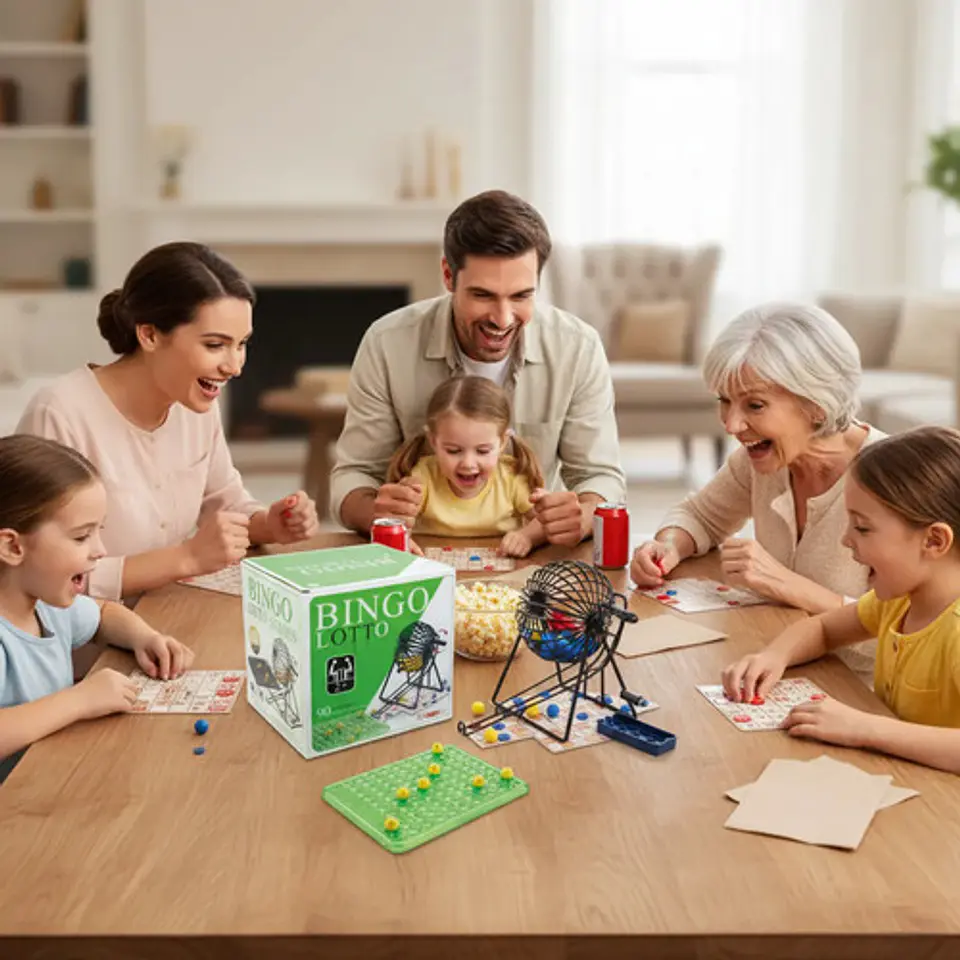 Juego De Mesa Bingo Lotto Con Balotera 48 Cartones 90 Numero 4