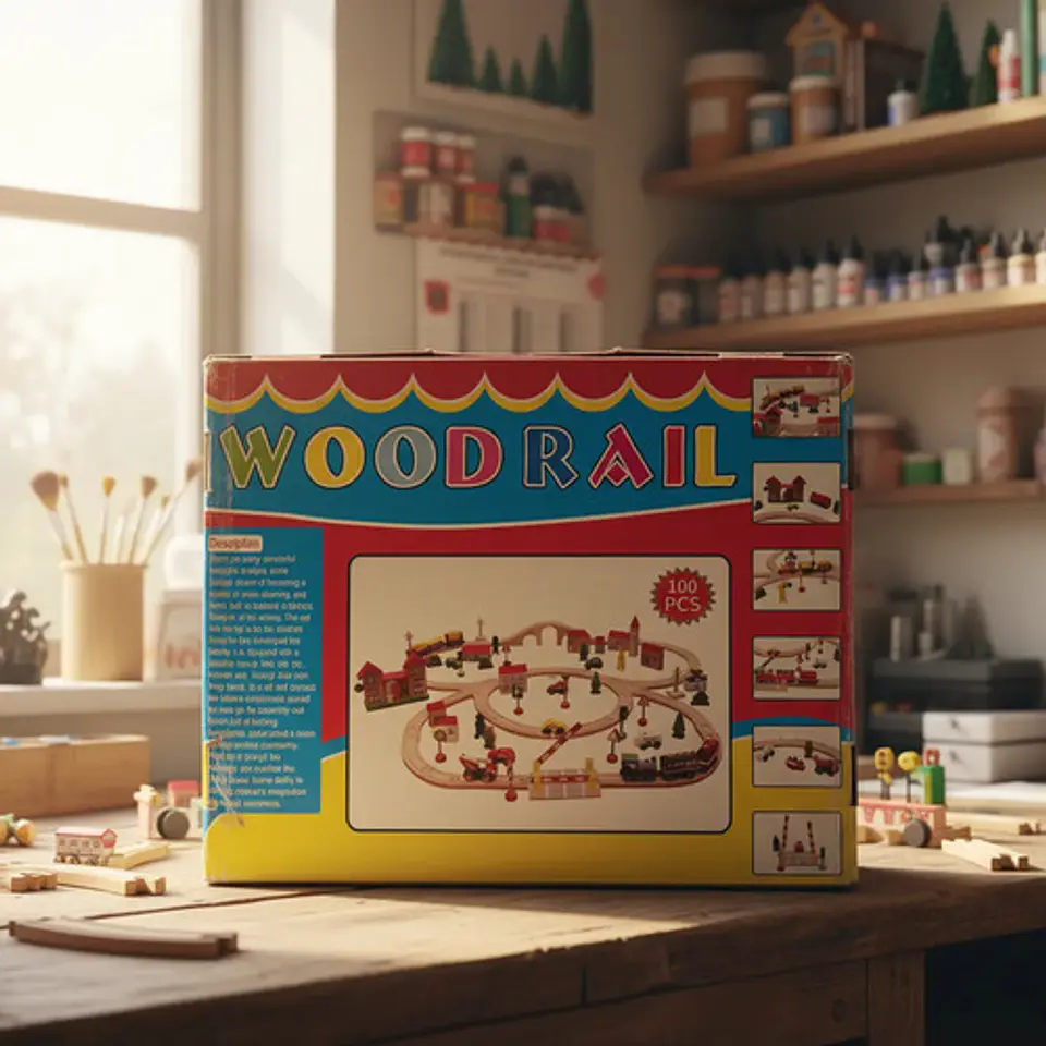 Wood Rail Pista De Tren De Madera 100 Piezas Para Niños 2