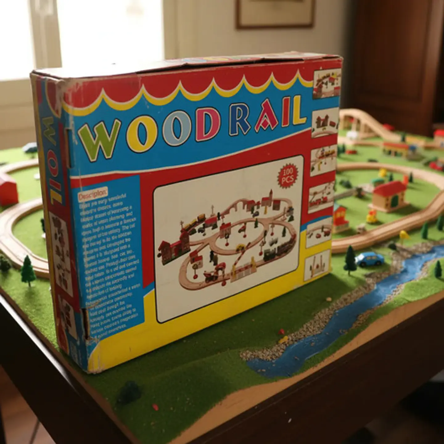Wood Rail Pista De Tren De Madera 100 Piezas Para Niños 5