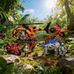 Set De Juego Dino Valley Dinosaurios Carro Helicóptero Figur - Miniatura 3