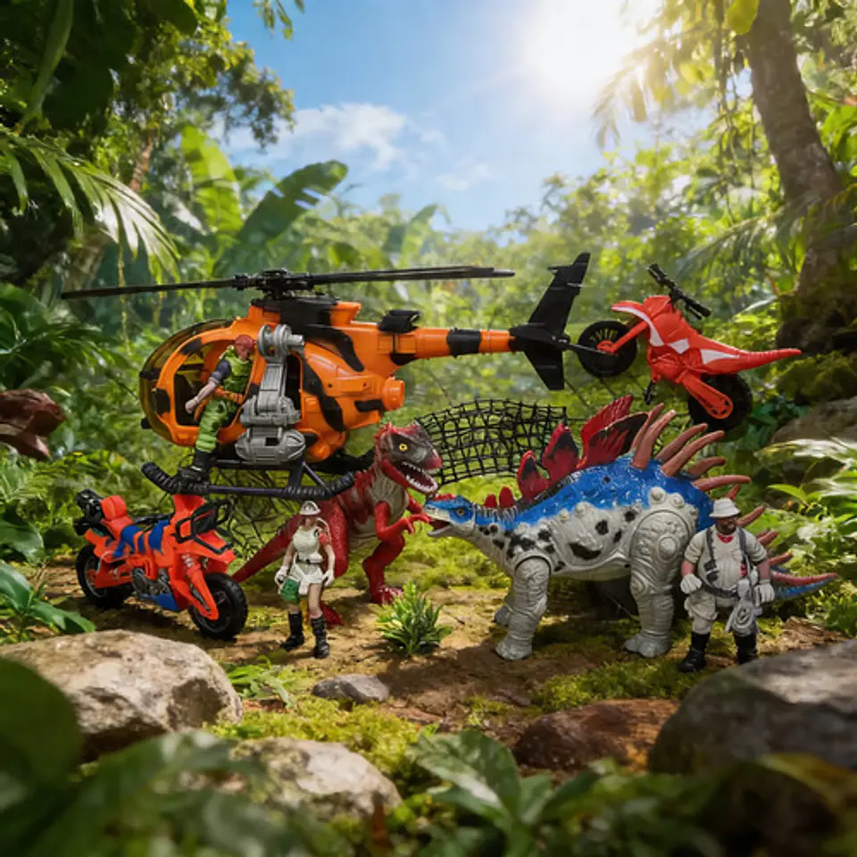Set De Juego Dino Valley Dinosaurios Carro Helicóptero Figur 3