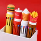 Set X4 Esferos Lapicero Multicolor Comidas Rapidas 10 Trazos - Miniatura 2