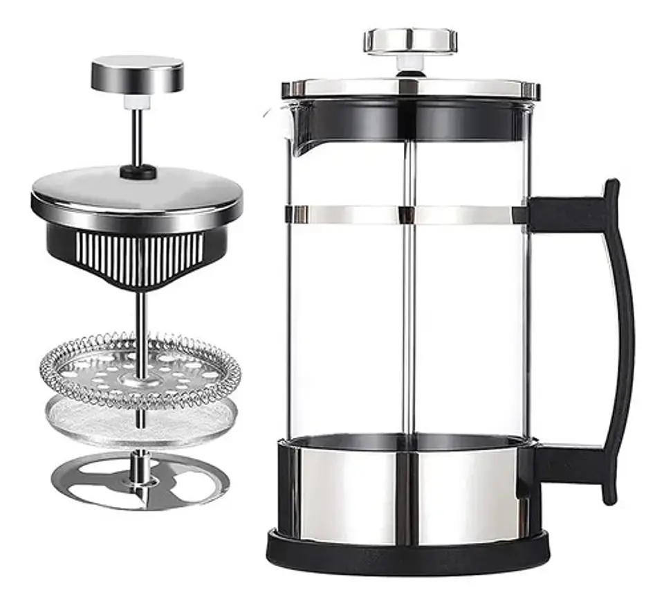 Cafetera Prensa Francesa 350ml De Lujo Acero Inoxidable Color Vidrio 0 0v 1
