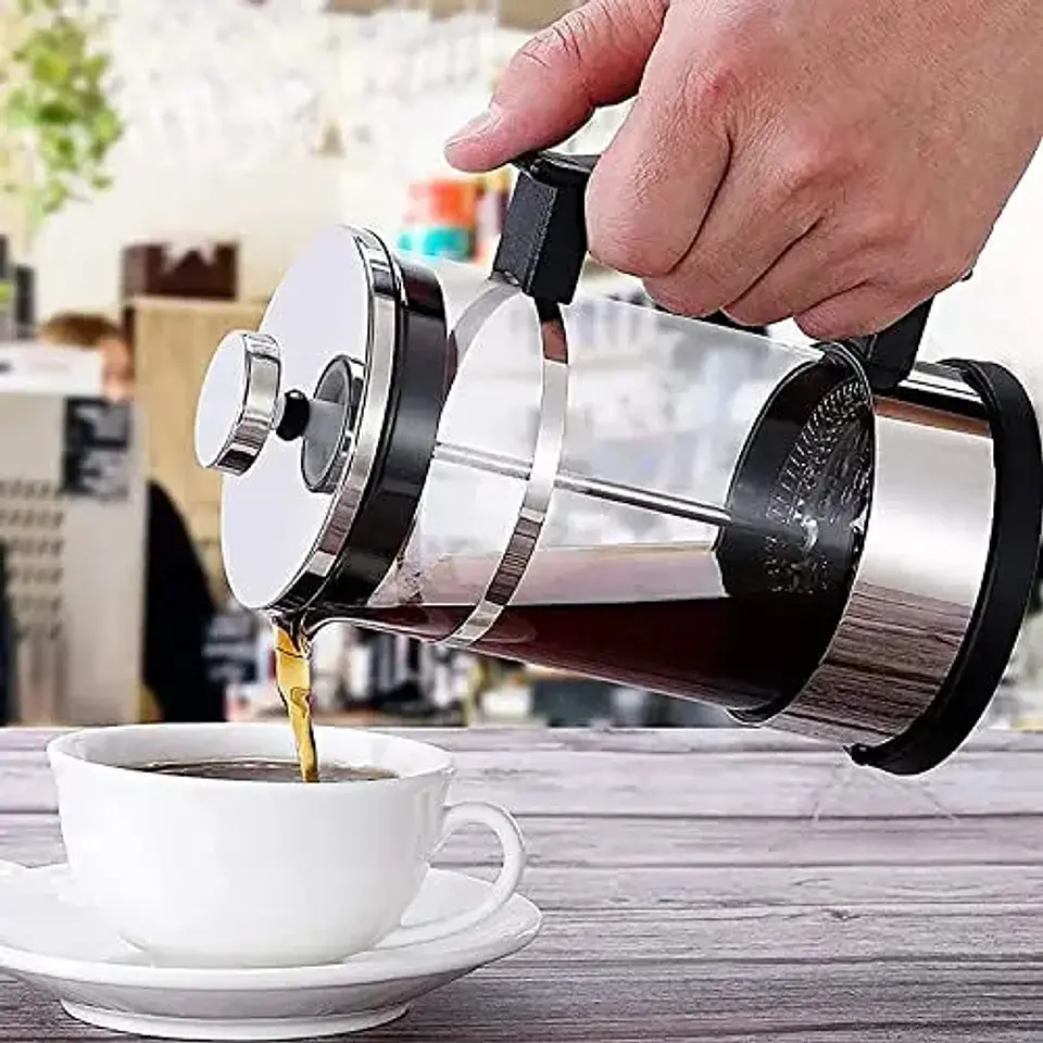 Cafetera Prensa Francesa 350ml De Lujo Acero Inoxidable Color Vidrio 0 0v 3