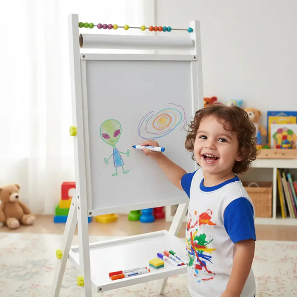 Tablero Caballete Didactico Infantil Doble Cara Abaco Papel 2