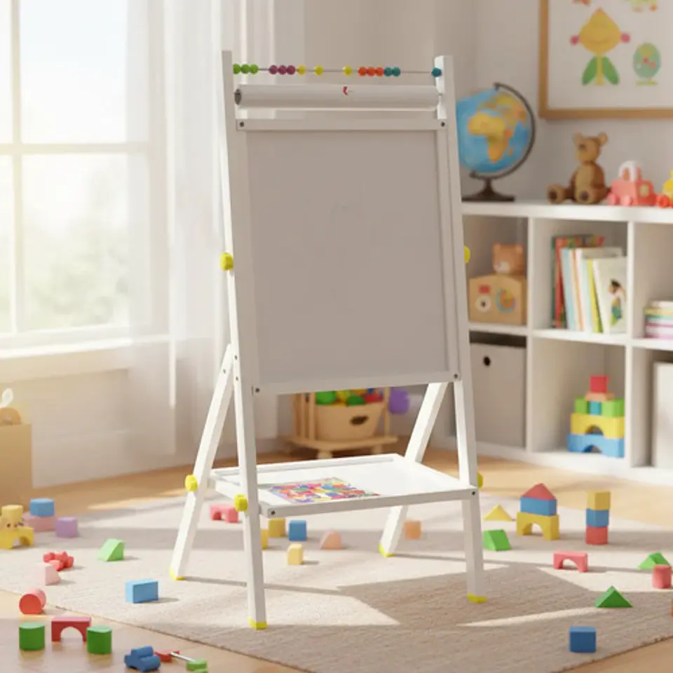 Tablero Caballete Didactico Infantil Doble Cara Abaco Papel 5