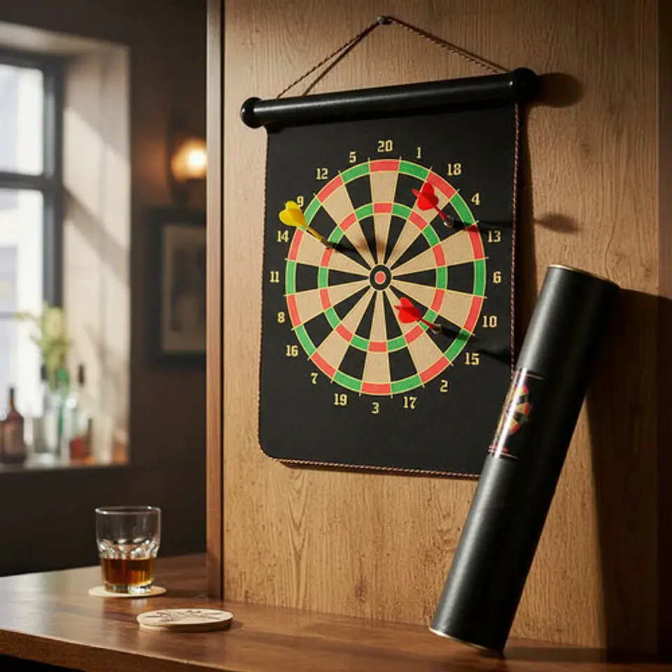 Juego De Dardos Tablero Magnético Portátil Enrollable 25cm 3