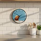 Reloj De Pared Cocina Perros Decorativo Hogar Hora Estructura 836-10 Negro Fondo Azul - Miniatura 2