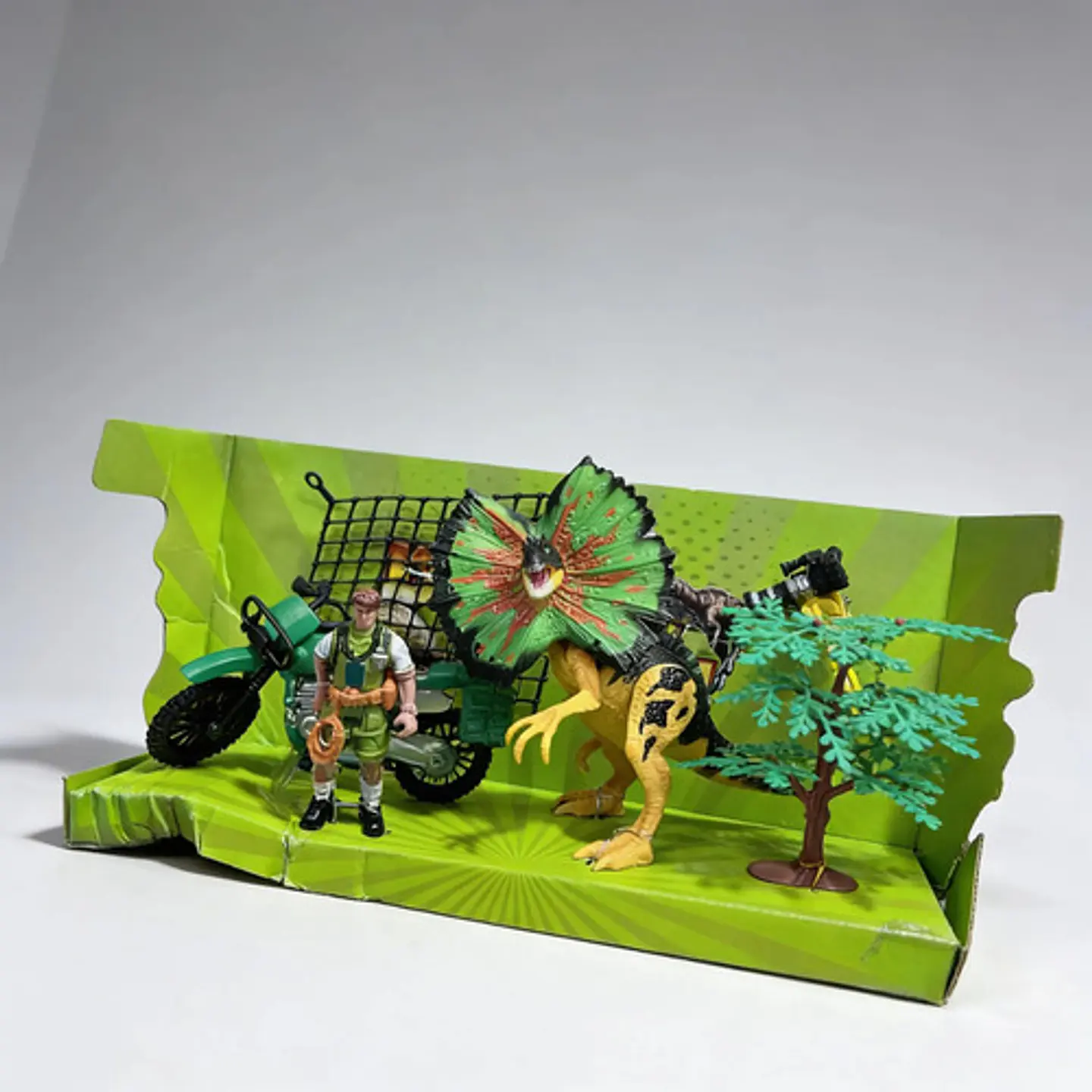 Set De Juguete Dinosaurio Venenoso Con Figura Y Vehículo 1