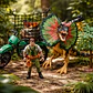 Set De Juguete Dinosaurio Venenoso Con Figura Y Vehículo - Miniatura 2