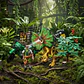 Set De Juguete Dinosaurio Venenoso Con Figura Y Vehículo - Miniatura 3