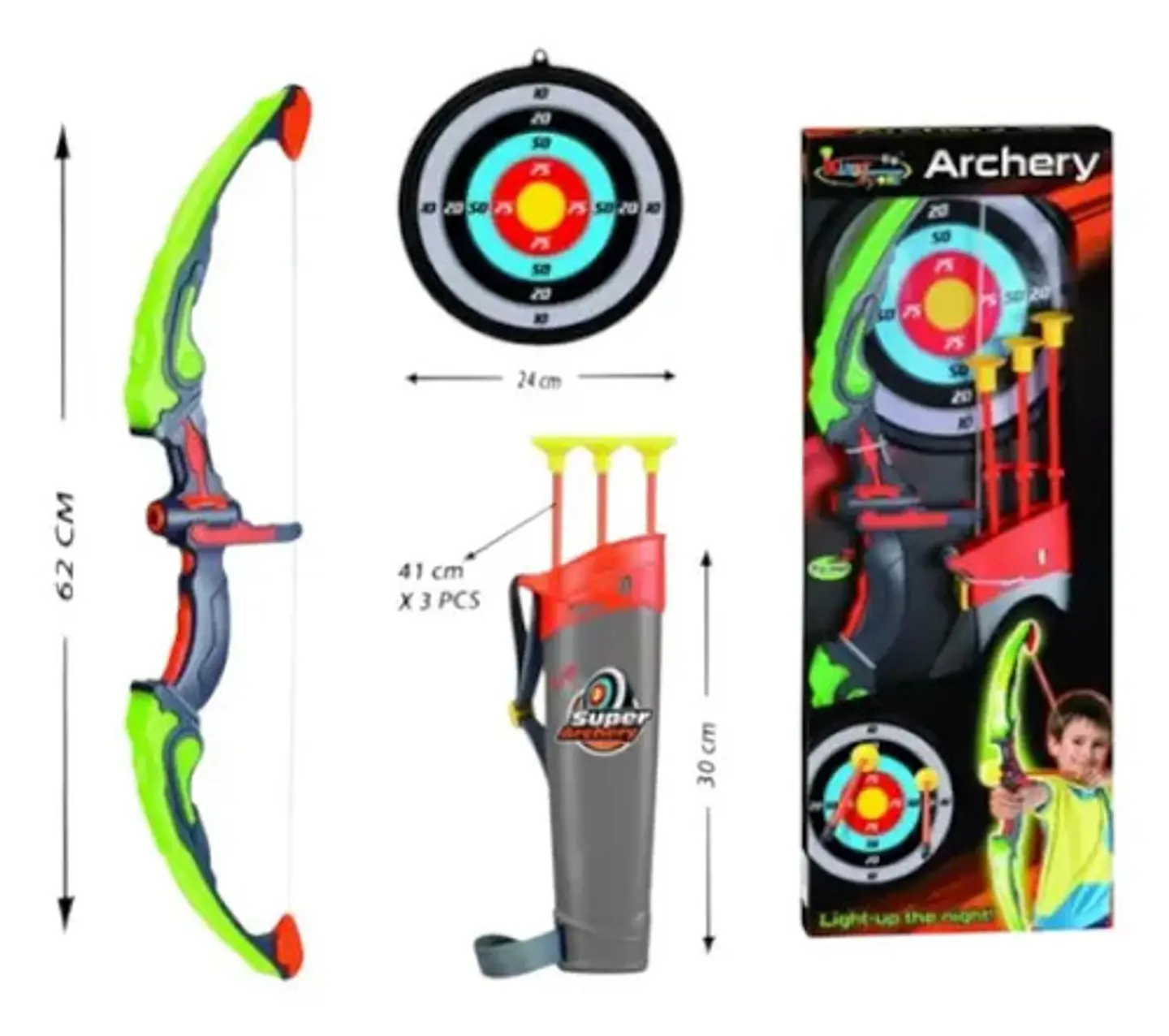 Set Arco 63cm Y Flechas Diana Infantil Niño 881-24a 3