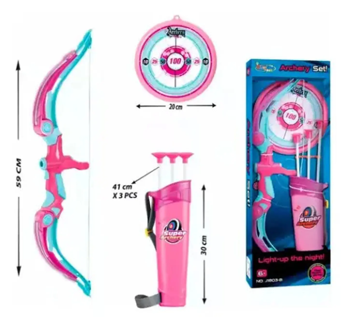 Set Arco 63cm Y Flechas Diana Infantil Niño 881-24a 6