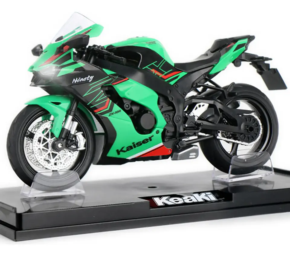 1:12 Coleccion Escala Metal Moto Zx-10r Con Luz Y Base 1